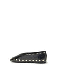 Ganni Black Polyurethane Ballet Flats