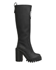Dolce & Gabbana Black Rubberised Leather High Boots Shoes