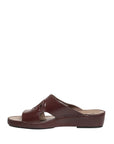 Dolce & Gabbana Maroon Leather Cutout DG Logo Sandals Shoes