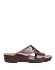 Dolce & Gabbana Maroon Leather Cutout DG Logo Sandals Shoes