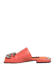 Dolce & Gabbana Orange DG Logo Leather Flats Sandals Shoes