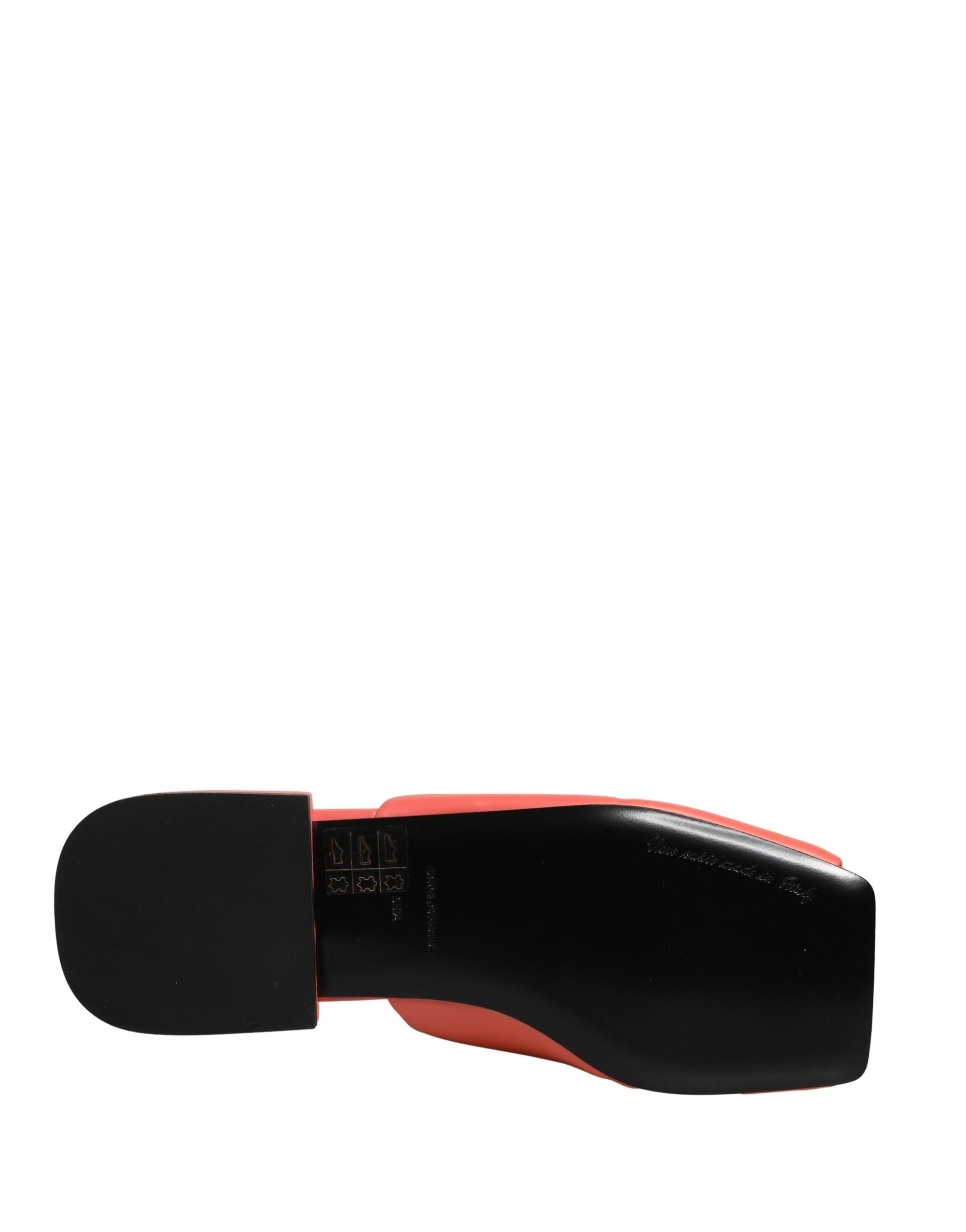 Dolce &amp; Gabbana Orange DG Logo Leather Flats Sandals Shoes