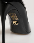 Dolce & Gabbana Black Calf Leather Stiletto Heels Pumps Shoes