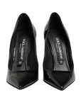 Dolce & Gabbana Black Calf Leather Stiletto Heels Pumps Shoes