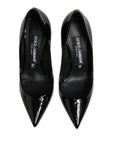 Dolce & Gabbana Black Calf Leather Stiletto Heels Pumps Shoes