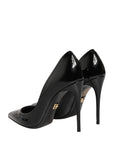 Dolce & Gabbana Black Calf Leather Stiletto Heels Pumps Shoes