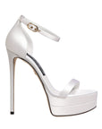 Dolce & Gabbana White Platform Ankle Strap Sandals Shoes