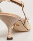 Dolce & Gabbana Beige Lori Mesh Leather Slingback Sandals Shoes