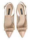 Dolce & Gabbana Beige Lori Mesh Leather Slingback Sandals Shoes