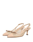 Dolce & Gabbana Beige Lori Mesh Leather Slingback Sandals Shoes