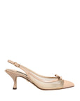 Dolce & Gabbana Beige Lori Mesh Leather Slingback Sandals Shoes