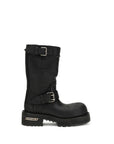 Balenciaga Black Calf Leather Bos Taurus Lace-Up Boots