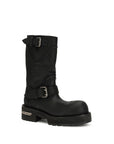 Balenciaga Black Calf Leather Bos Taurus Lace-Up Boots