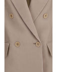 Max Mara Beige Silk Blazer
