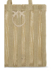 PINKO Beige Raffia Shoulder Bag