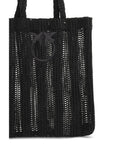 PINKO Black Raffia Shoulder Bag