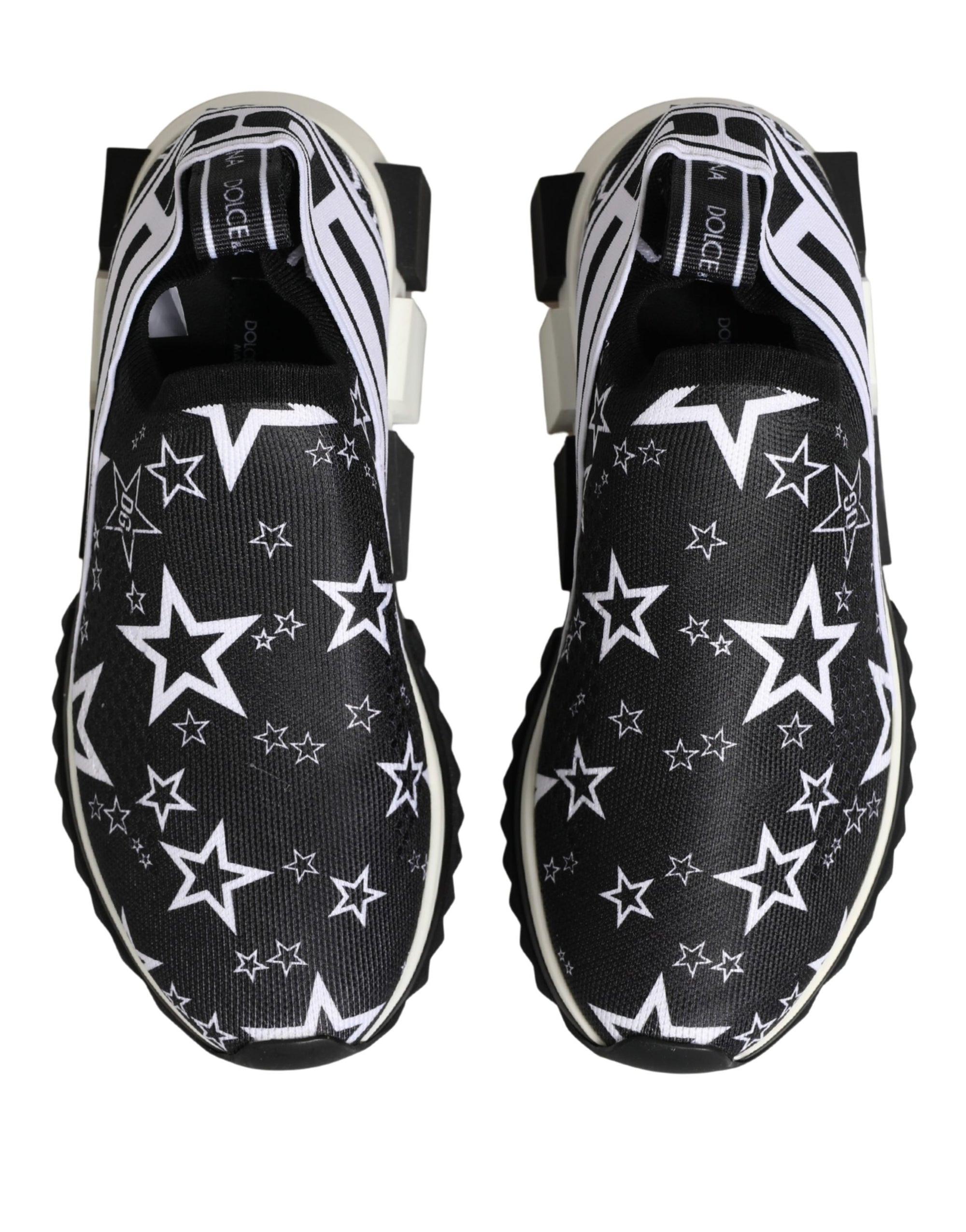 Dolce &amp; Gabbana Black Stars Logo SORRENTO Sneakers Shoes