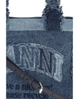 Ganni Blue Cotton Handbag