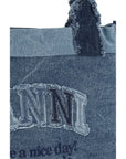 Ganni Blue Cotton Shoulder Bag