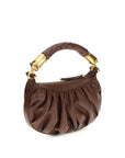 Balmain Brown Calf Leather Bos Taurus Shoulder Bag