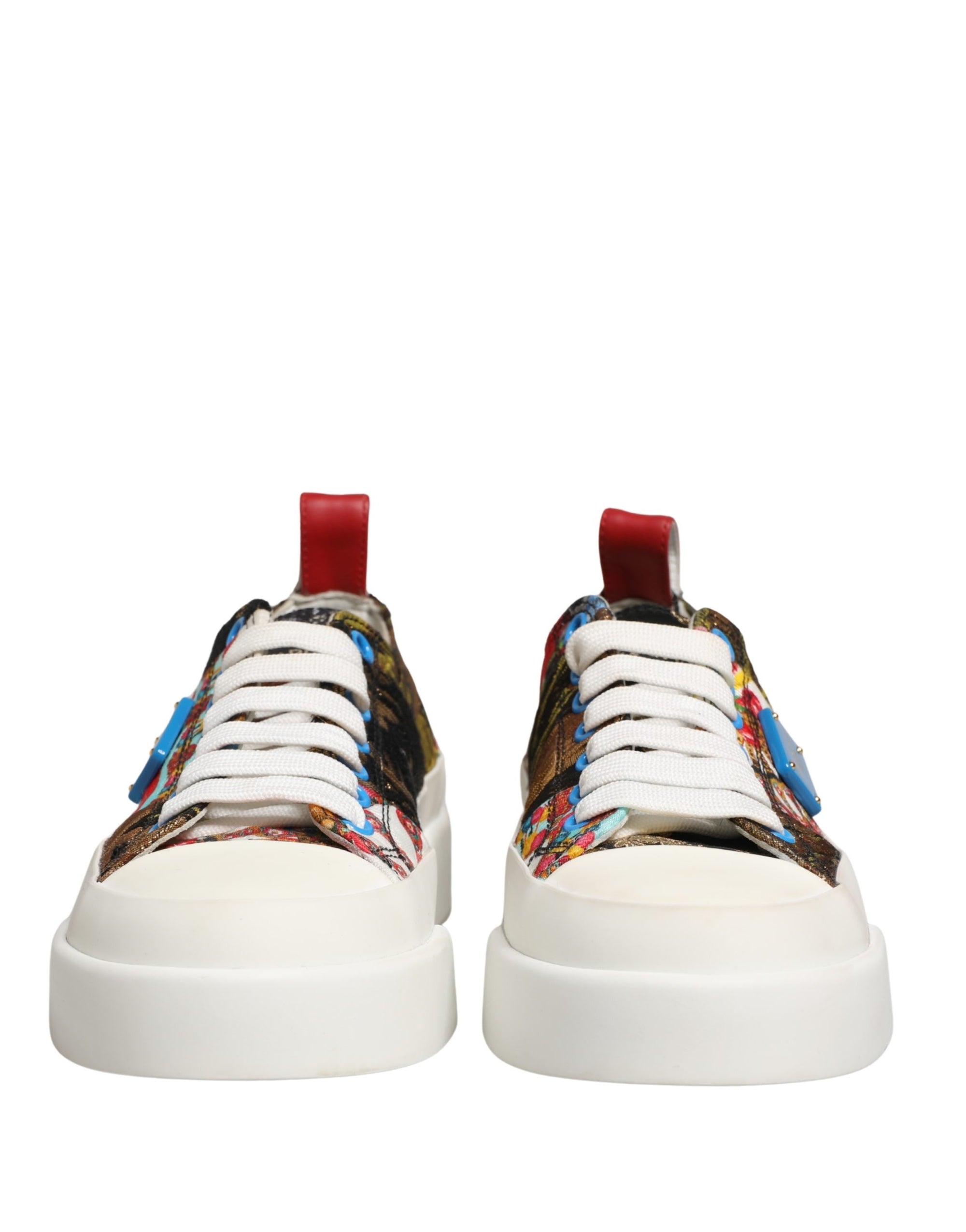 Dolce &amp; Gabbana Multicolor Patchwork Low Top Sneakers Shoes