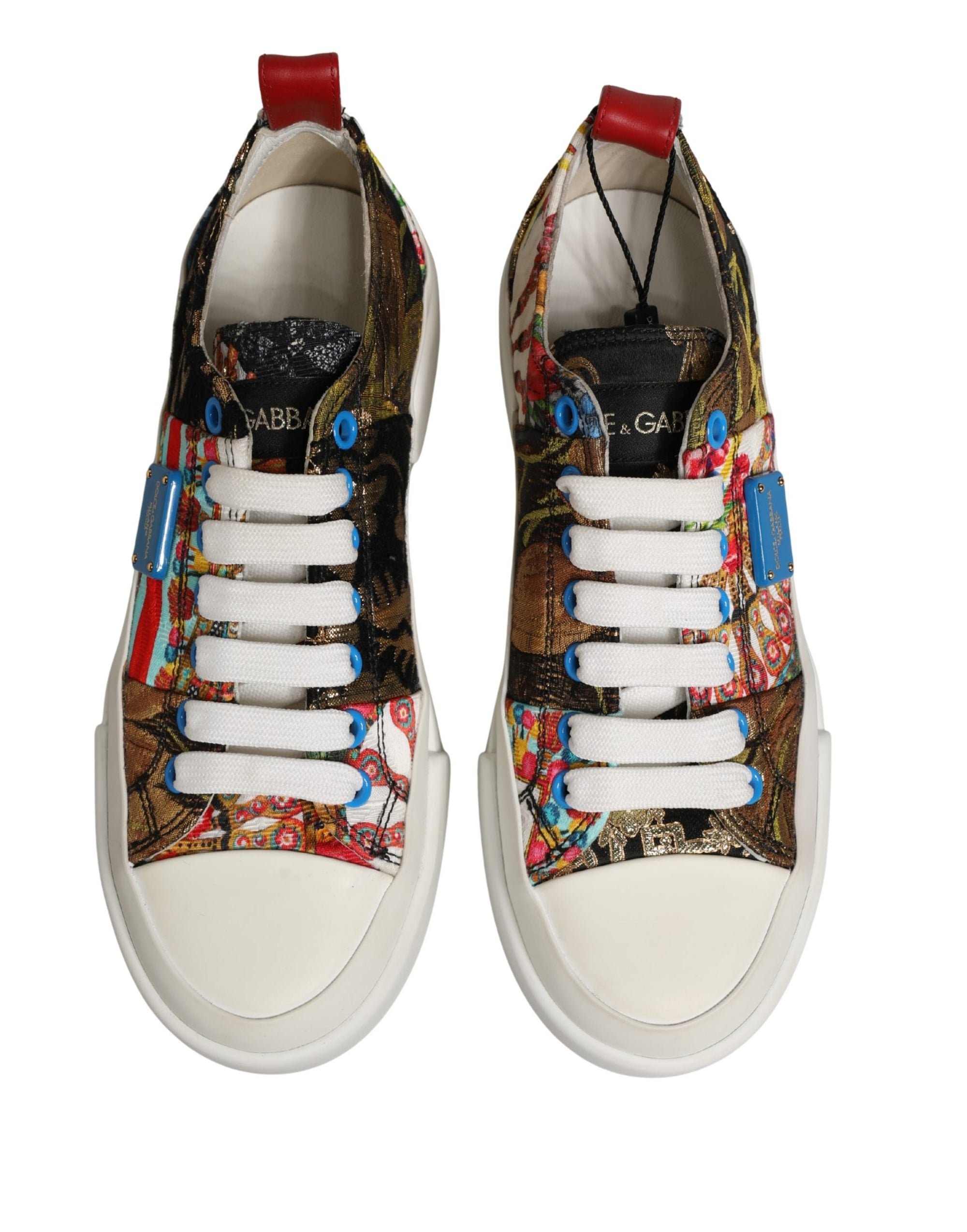 Dolce &amp; Gabbana Multicolor Patchwork Low Top Sneakers Shoes