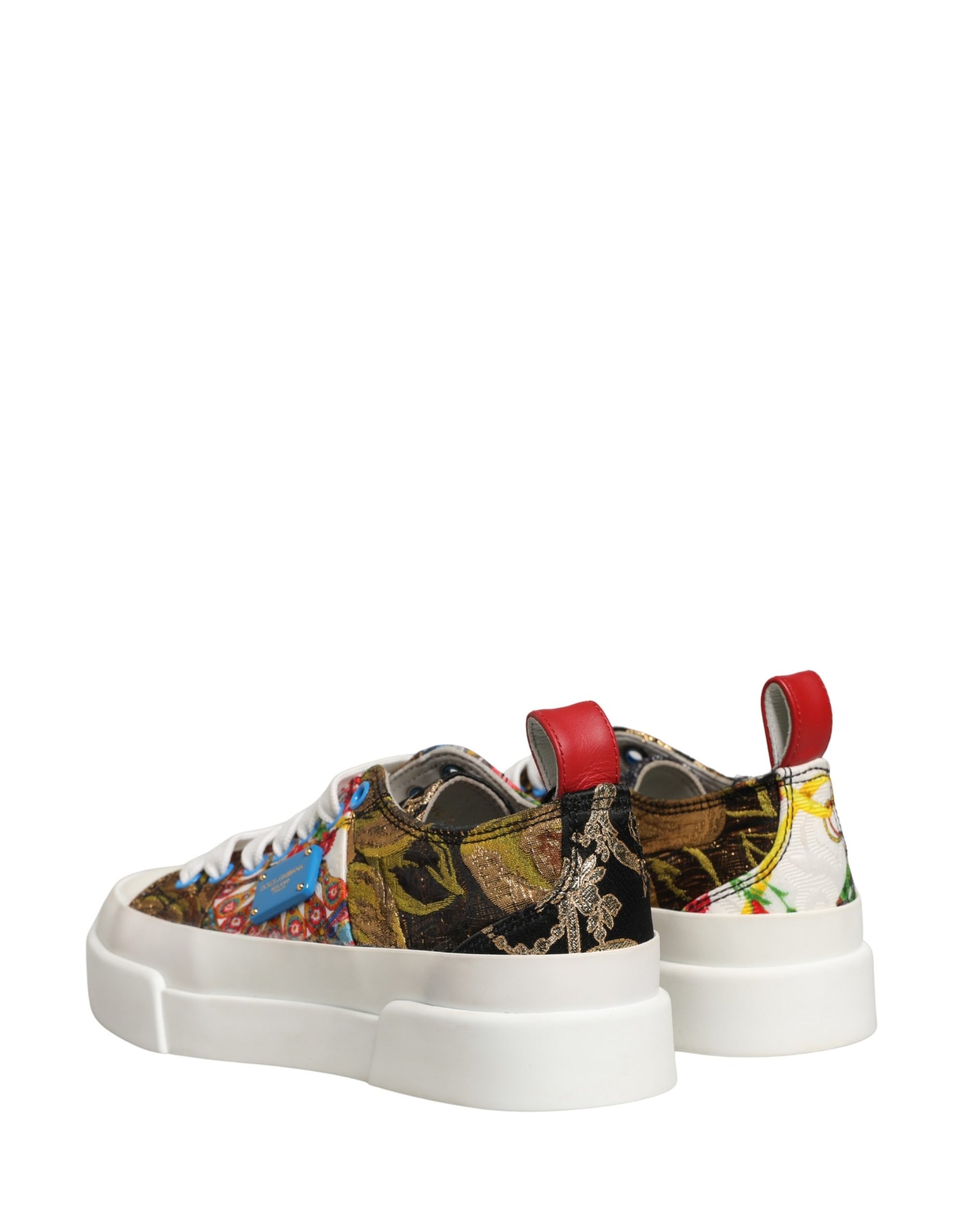Dolce &amp; Gabbana Multicolor Patchwork Low Top Sneakers Shoes