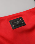 Dolce & Gabbana Red Nylon Blend Cady Sleeveless Mini Dress