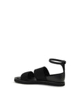 Max Mara Black Calf Leather Bos Taurus Flat Sandals