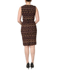 Dolce & Gabbana Brown Keys Fitted Sheath Knee Length Dress