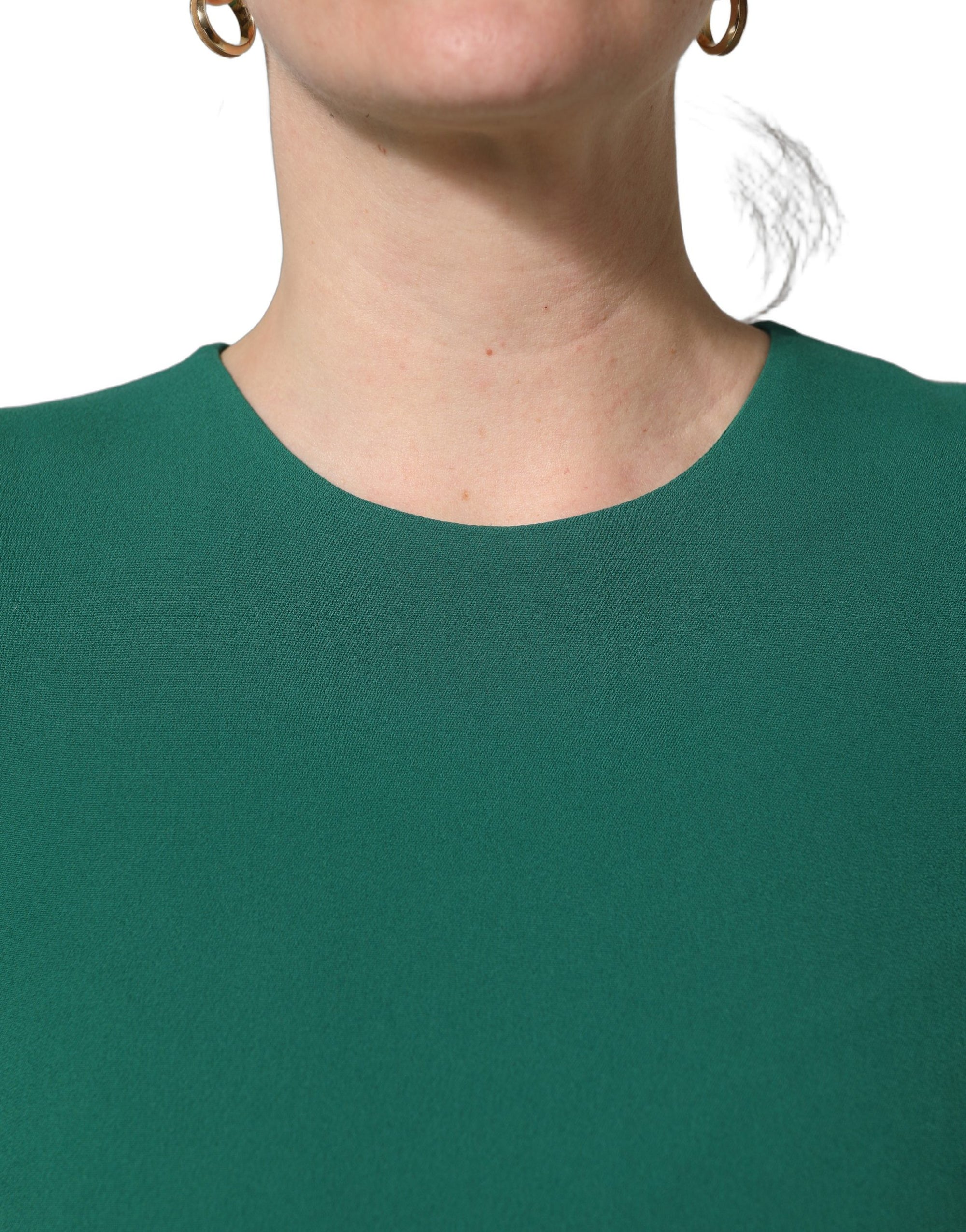 Dolce &amp; Gabbana Green Viscose Long Sleeves A-line Mini Dress