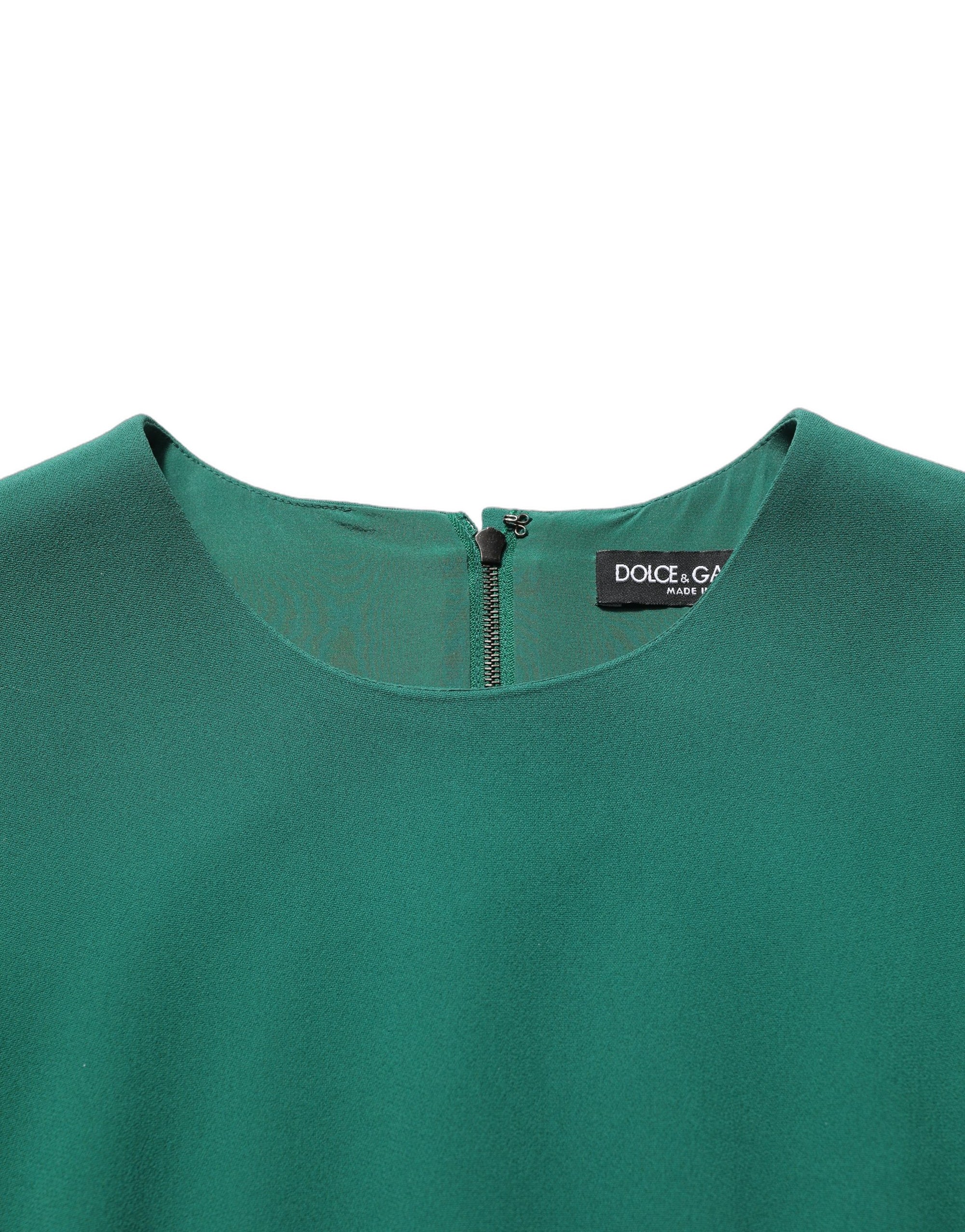 Dolce &amp; Gabbana Green Viscose Long Sleeves A-line Mini Dress