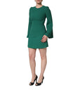 Dolce & Gabbana Green Viscose Long Sleeves A-line Mini Dress