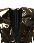 Dolce & Gabbana Gold Plunging Neckline Sheath Mini Dress