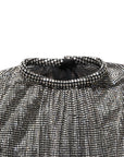 Dolce & Gabbana Silver Rhinestones Long Sleeves Bodysuit Mini Dress