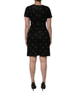 Dolce & Gabbana Black DG Crown Short-Sleeve Sheath Dress