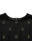 Dolce & Gabbana Black DG Crown Short-Sleeve Sheath Dress