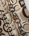 Dolce & Gabbana Brown DG Logo Chain Short-Sleeve Sheath Dress