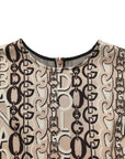 Dolce & Gabbana Brown DG Logo Chain Short-Sleeve Sheath Dress