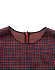 Dolce & Gabbana Red Black Checkered ShortSleeve Sheath Dress