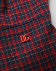 Dolce & Gabbana Red Black Checkered ShortSleeve Sheath Dress