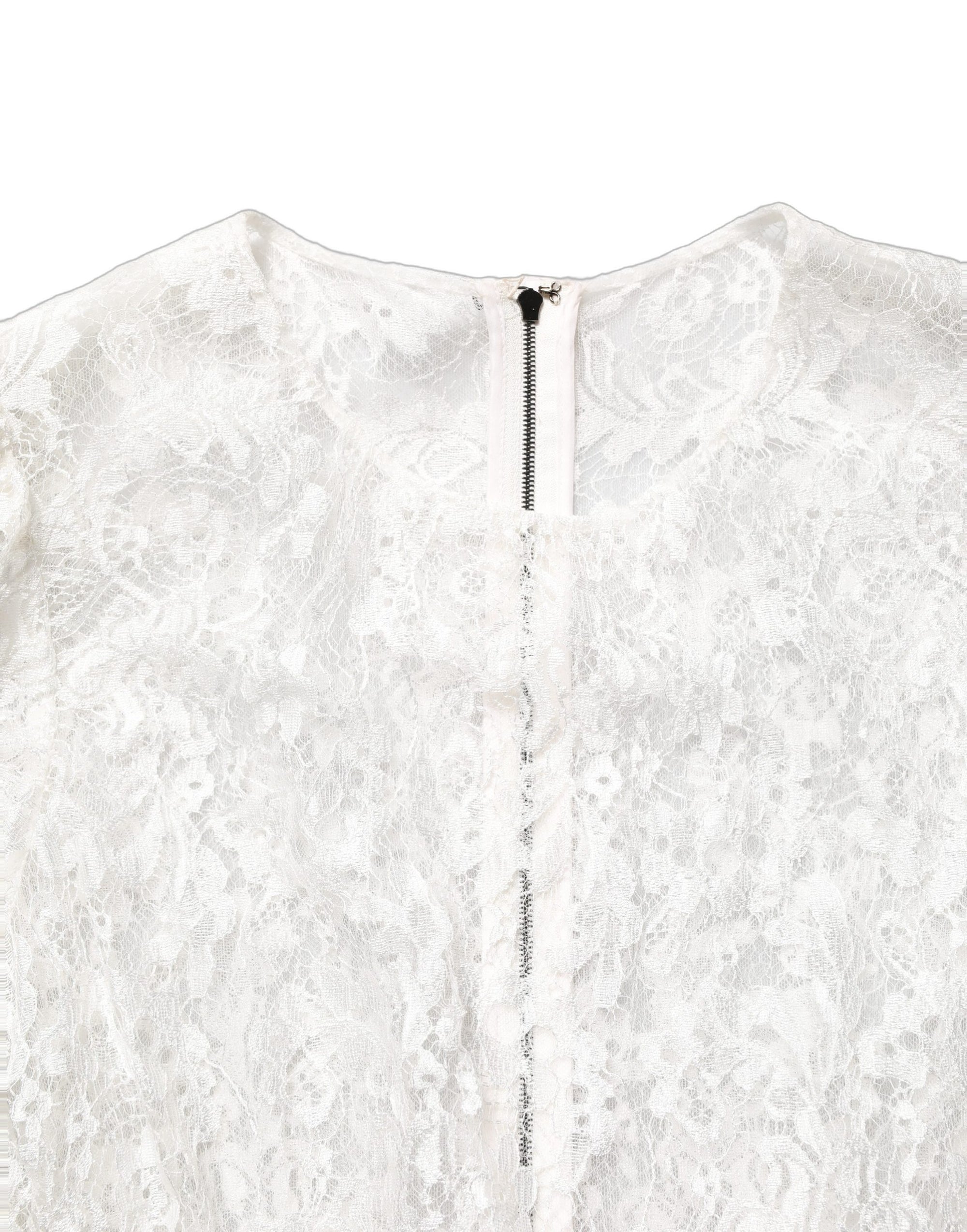 Dolce &amp; Gabbana White Lace Top Embellished Black Skirt Dress