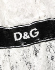 Dolce & Gabbana White Lace Top Embellished Black Skirt Dress