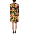 Dolce & Gabbana Multicolor Floral Print LongSleeve Midi Dress