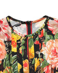 Dolce & Gabbana Multicolor Floral Print LongSleeve Midi Dress