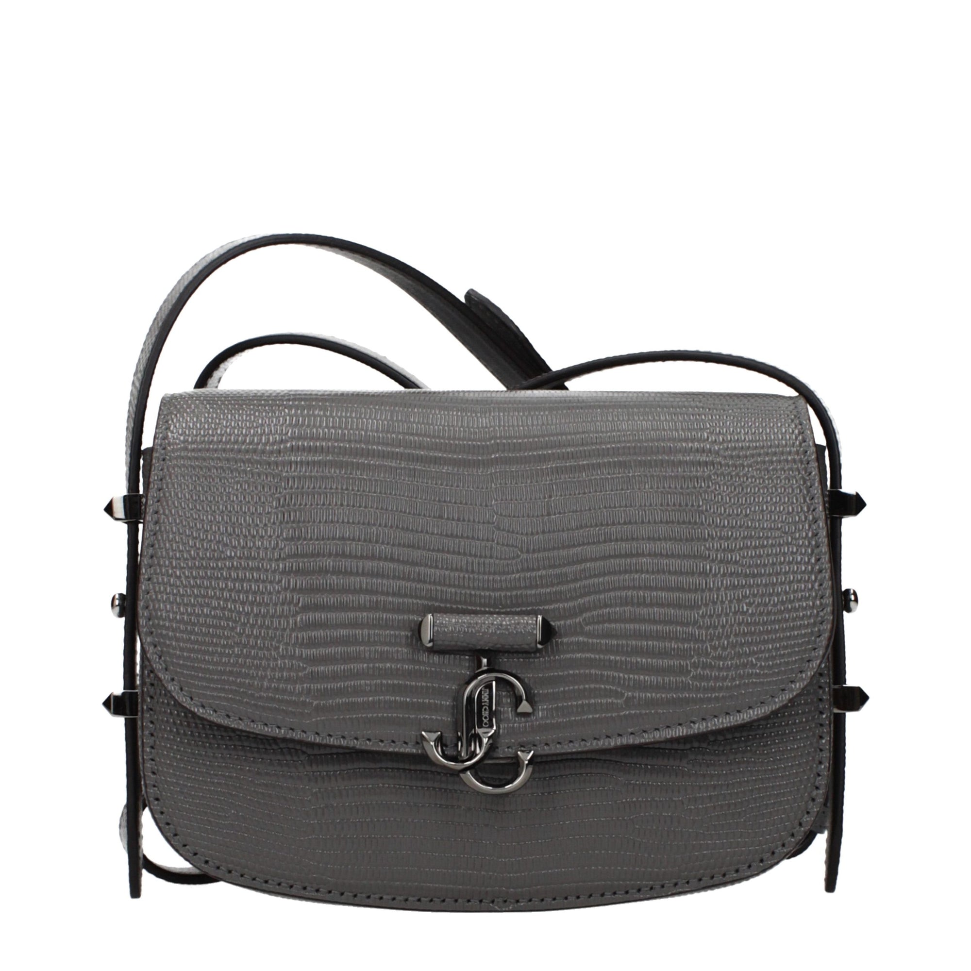 Jimmy Choo Gray Leather Shoulder Bag