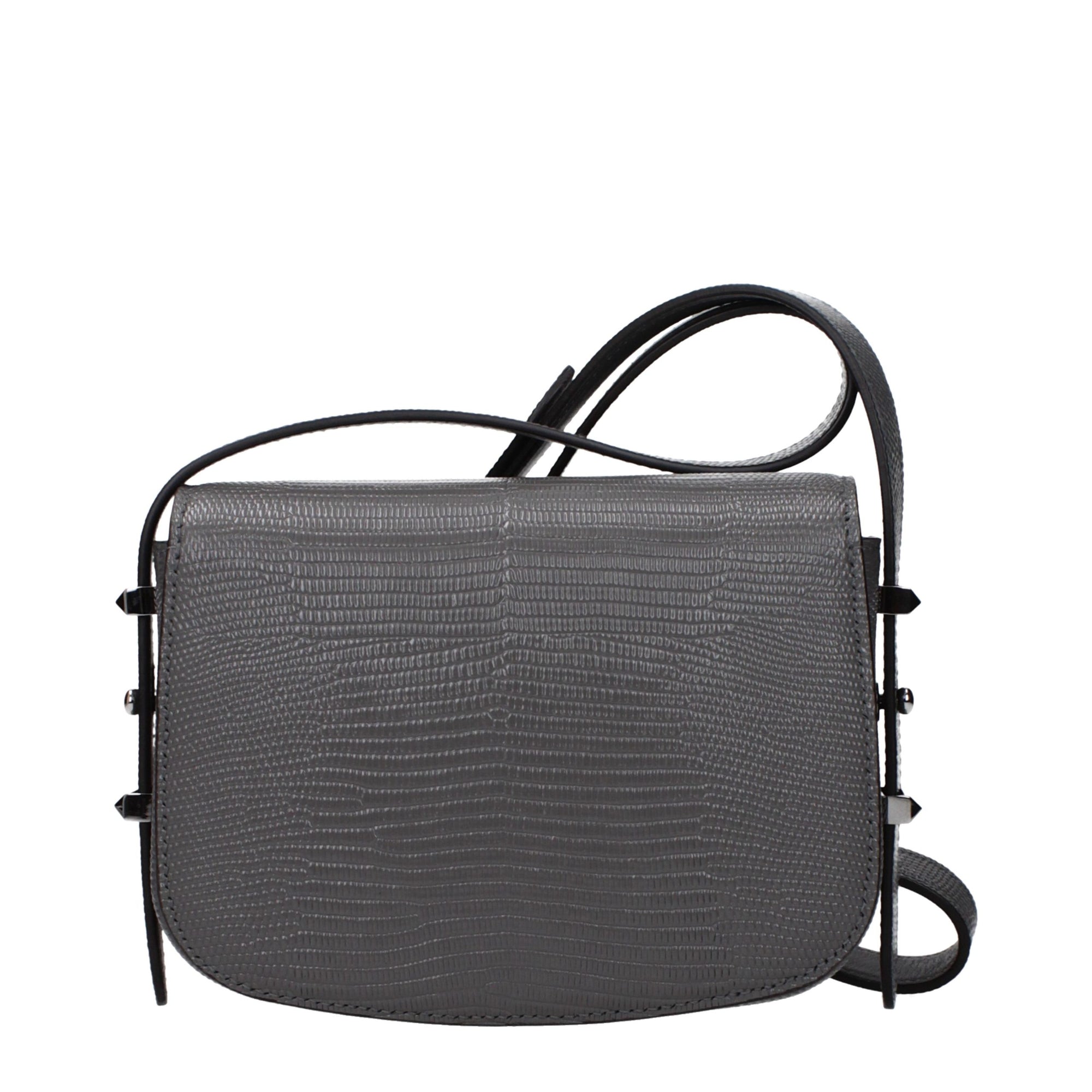 Jimmy Choo Gray Leather Shoulder Bag