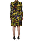Dolce & Gabbana Multicolor Grape Print LongSleeve Midi Dress
