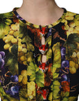 Dolce & Gabbana Multicolor Grape Print LongSleeve Midi Dress