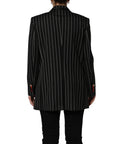 Dolce & Gabbana Black Stripe Double-Breasted Blazer Jacket